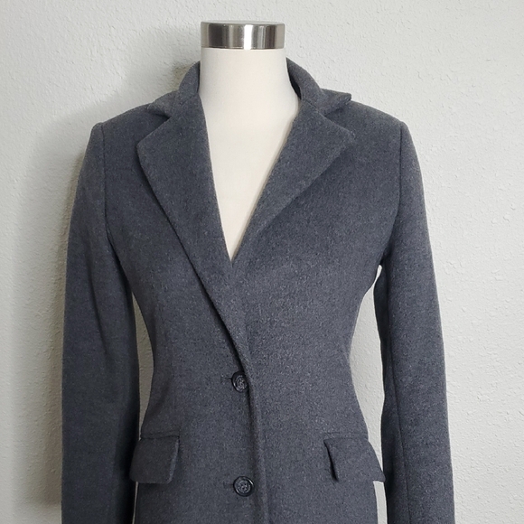 Raplh Lauren Wool Blend Elegant Gray Long Coat Womens Size 0 - Picture 2 of 15
